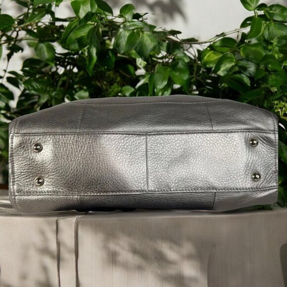 B. Makowsky Pebbled Leather Bronze Shoulder Bag - Picture 8 of 14